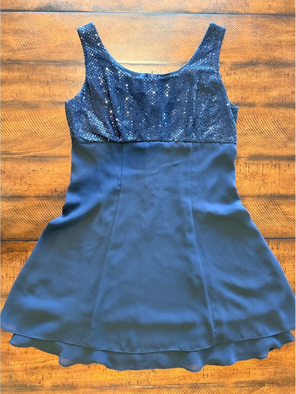 Vintage Molly Malloy Evening Black Sequin Cocktail Dress Size 14 Made USA